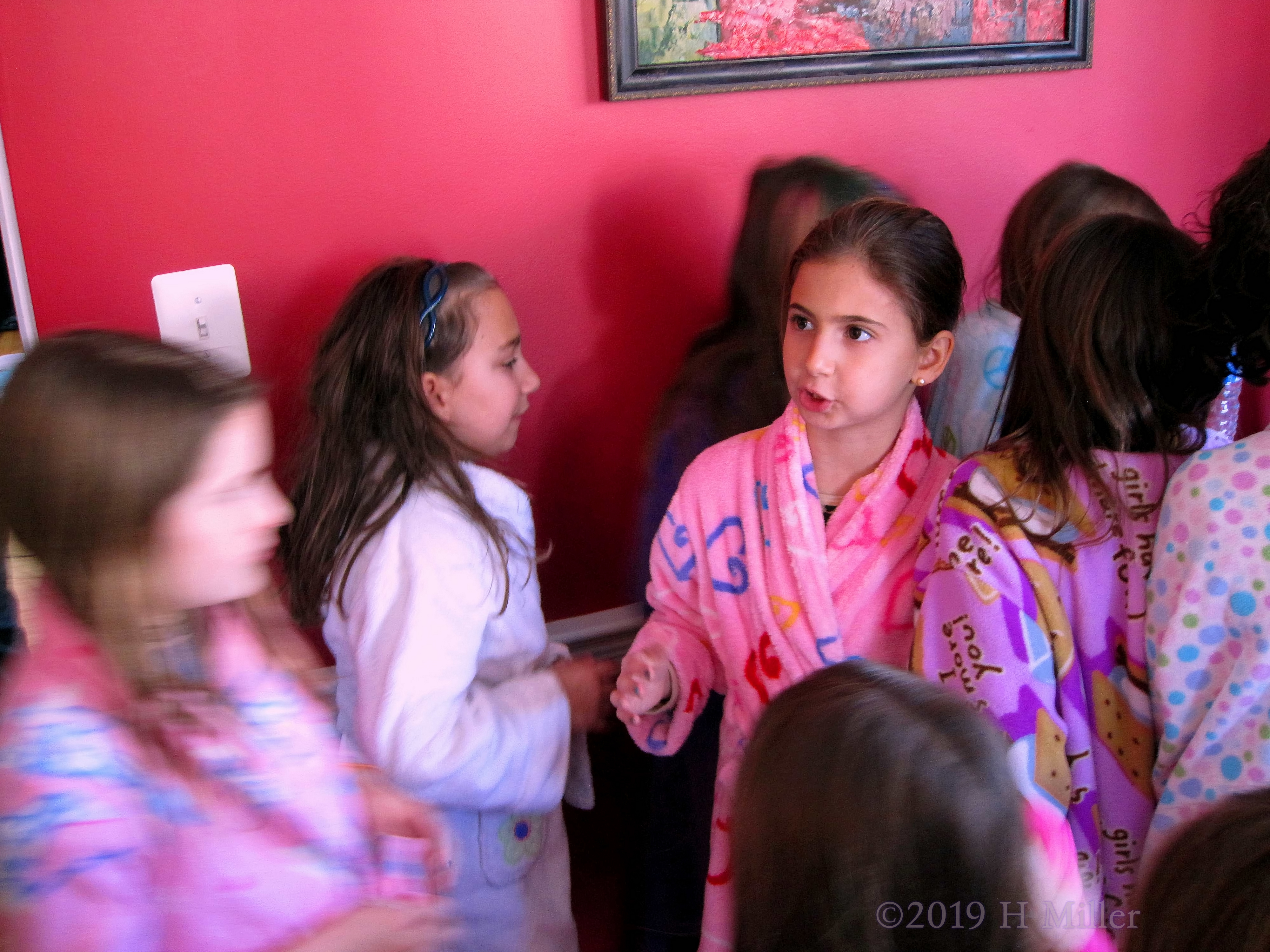 The Birthday Girl Spots A Cool Pink Spa Robe The Birthday Girl Spots A Cool Pink Spa Robe